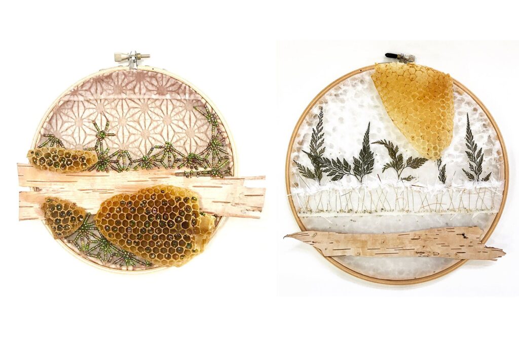 La artista Ava Roth colabora con las abejas para crear arte de panal ...
